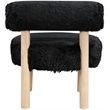 Meridian Furniture Ambre Black Vegan Shearling Fabric Upholstered Accent Chair