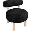Meridian Furniture Ambre Black Vegan Shearling Fabric Upholstered Accent Chair