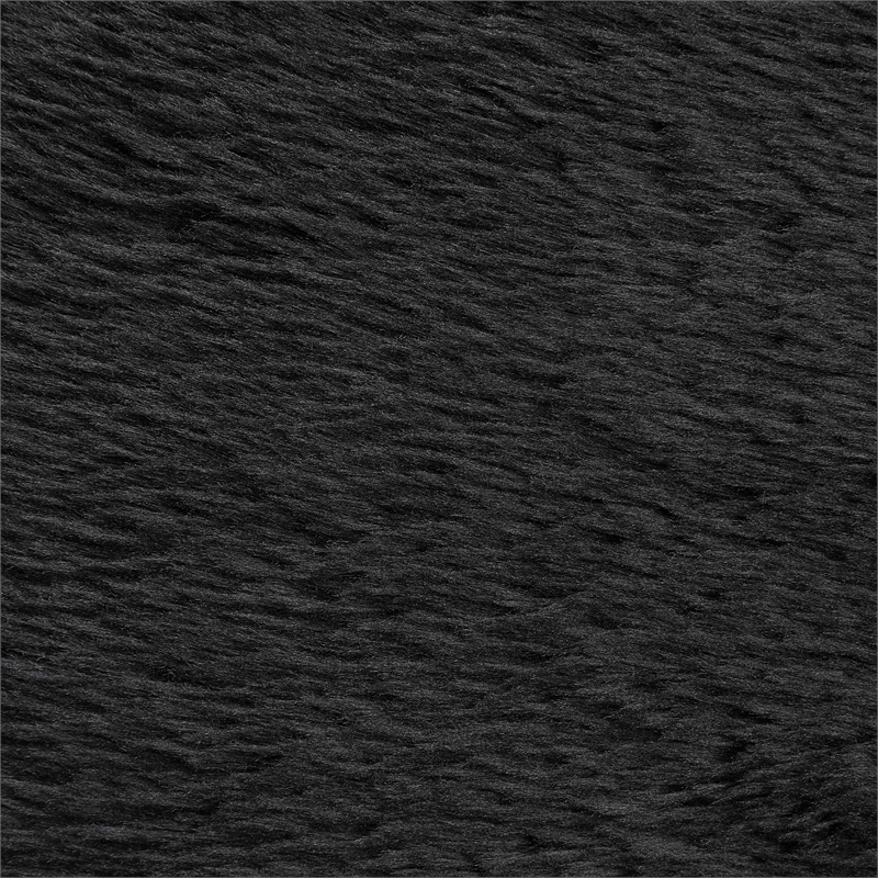 Meridian Furniture Ambre Black Vegan Shearling Fabric Upholstered Accent Chair