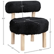 Meridian Furniture Ambre Black Vegan Shearling Fabric Upholstered Accent Chair