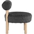 Meridian Furniture Ambre Black Vegan Shearling Fabric Upholstered Accent Chair