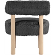 Meridian Furniture Ambre Black Vegan Shearling Fabric Upholstered Accent Chair