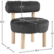 Meridian Furniture Ambre Black Vegan Shearling Fabric Upholstered Accent Chair