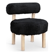 Meridian Furniture Ambre Black Vegan Shearling Fabric Upholstered Accent Chair