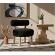 Meridian Furniture Ambre Black Vegan Shearling Fabric Upholstered Accent Chair