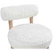 Meridian Furniture Ambre Cream Vegan Shearling Fabric Upholstered Accent Chair