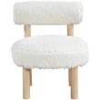 Meridian Furniture Ambre Cream Vegan Shearling Fabric Upholstered Accent Chair