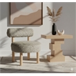 Meridian Furniture Ambre Taupe Vegan Shearling Fabric Upholstered Accent Chair