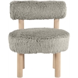 Meridian Furniture Ambre Taupe Vegan Shearling Fabric Upholstered Accent Chair