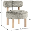 Meridian Furniture Ambre Taupe Vegan Shearling Fabric Upholstered Accent Chair