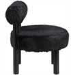 Meridian Furniture Ambre Black Vegan Shearling Fabric Upholstered Accent Chair