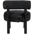 Meridian Furniture Ambre Black Vegan Shearling Fabric Upholstered Accent Chair