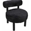 Meridian Furniture Ambre Black Vegan Shearling Fabric Upholstered Accent Chair