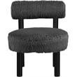 Meridian Furniture Ambre Black Vegan Shearling Fabric Upholstered Accent Chair