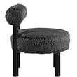 Meridian Furniture Ambre Black Vegan Shearling Fabric Upholstered Accent Chair
