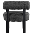 Meridian Furniture Ambre Black Vegan Shearling Fabric Upholstered Accent Chair