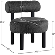 Meridian Furniture Ambre Black Vegan Shearling Fabric Upholstered Accent Chair