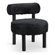 Meridian Furniture Ambre Black Vegan Shearling Fabric Upholstered Accent Chair