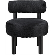 Meridian Furniture Ambre Black Vegan Shearling Fabric Upholstered Accent Chair