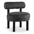 Meridian Furniture Ambre Black Vegan Shearling Fabric Upholstered Accent Chair