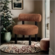 Meridian Furniture Ambre Saddle Vegan Shearling Fabric Upholstered Accent Chair
