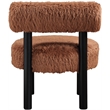 Meridian Furniture Ambre Saddle Vegan Shearling Fabric Upholstered Accent Chair
