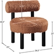 Meridian Furniture Ambre Saddle Vegan Shearling Fabric Upholstered Accent Chair