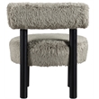 Meridian Furniture Ambre Taupe Vegan Shearling Fabric Upholstered Accent Chair