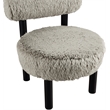 Meridian Furniture Ambre Taupe Vegan Shearling Fabric Upholstered Accent Chair