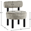 Meridian Furniture Ambre Taupe Vegan Shearling Fabric Upholstered Accent Chair