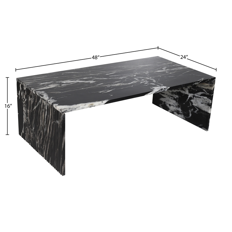 Meridian Furniture Pienza Black Marble Coffee Table