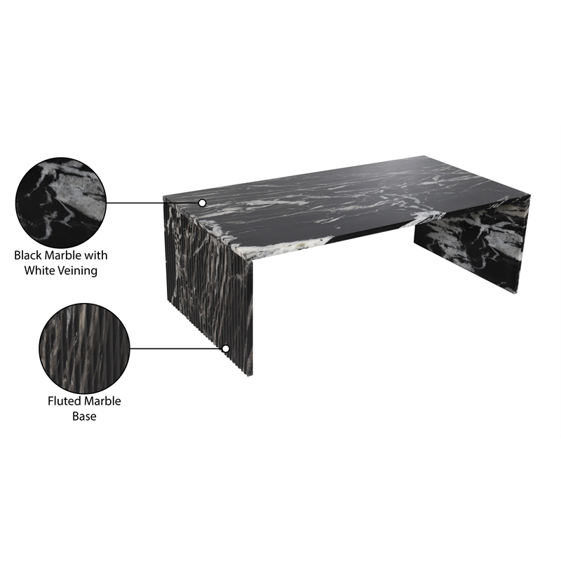 Meridian Furniture Pienza Black Marble Coffee Table