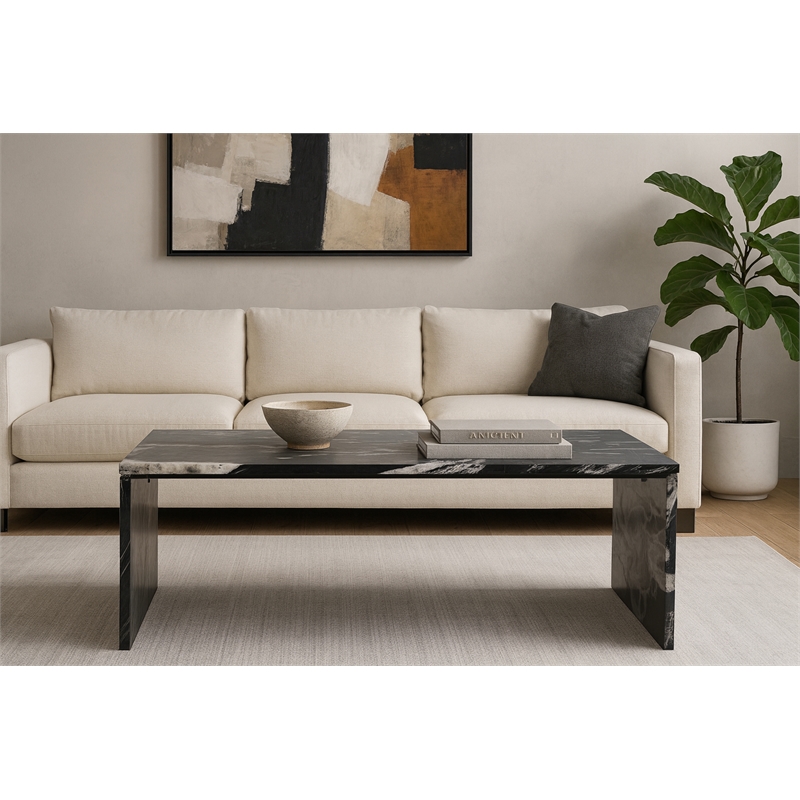 Meridian Furniture Pienza Black Marble Coffee Table