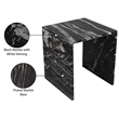 Meridian Furniture Pienza Black Marble End Table