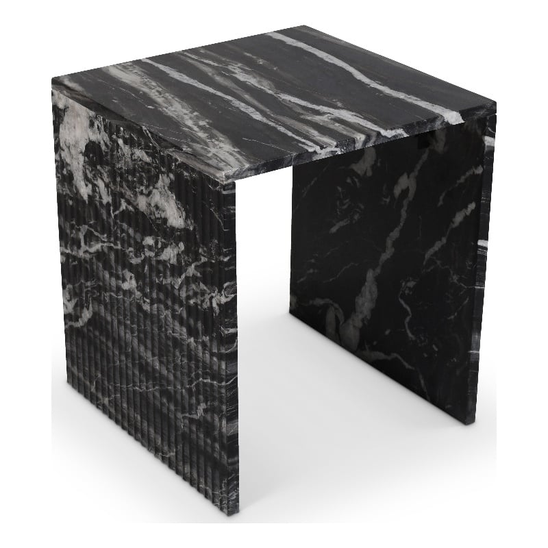 Meridian Furniture Pienza Black Marble End Table