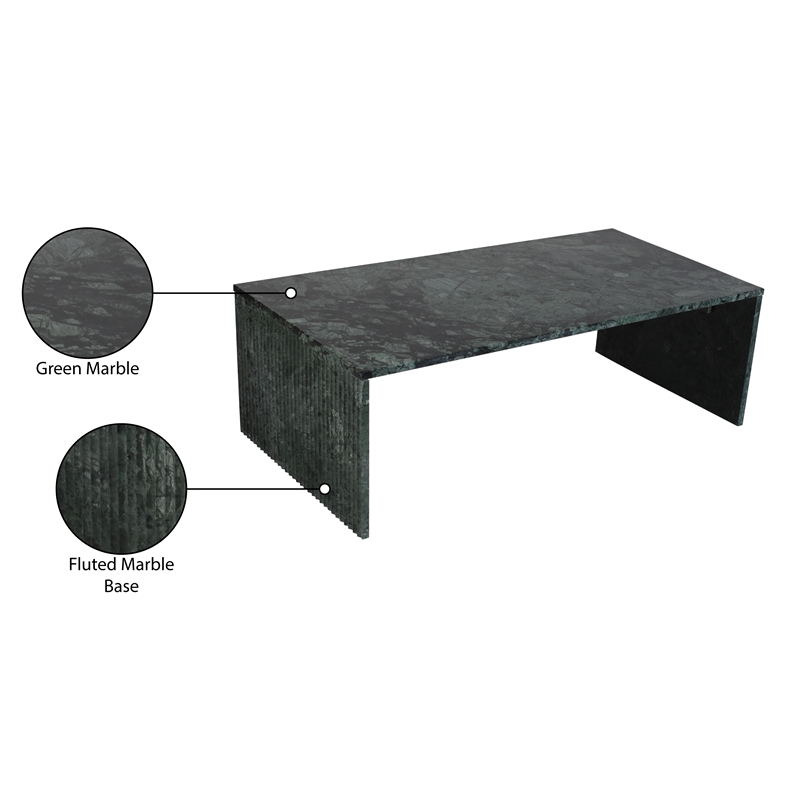 Meridian Furniture Pienza Green Marble Coffee Table