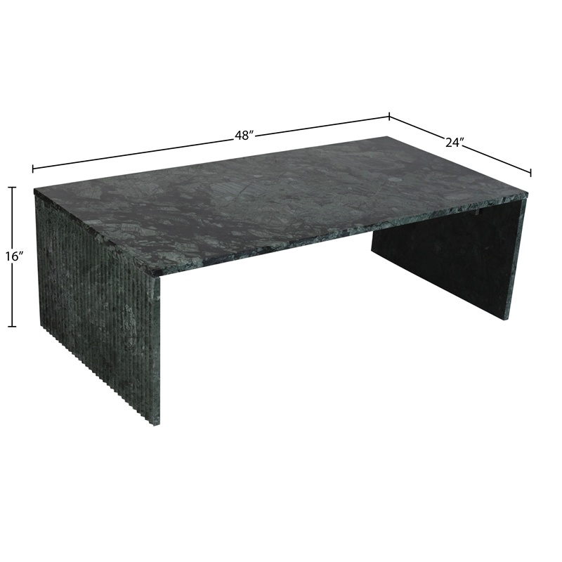 Meridian Furniture Pienza Green Marble Coffee Table