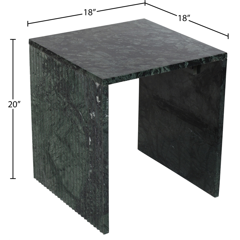 Meridian Furniture Pienza Green Marble End Table
