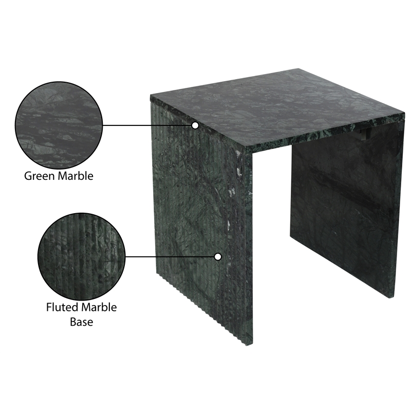 Meridian Furniture Pienza Green Marble End Table