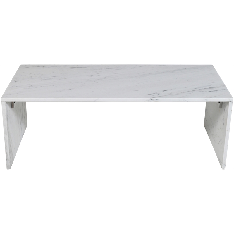 Meridian Furniture Pienza White Marble Coffee Table