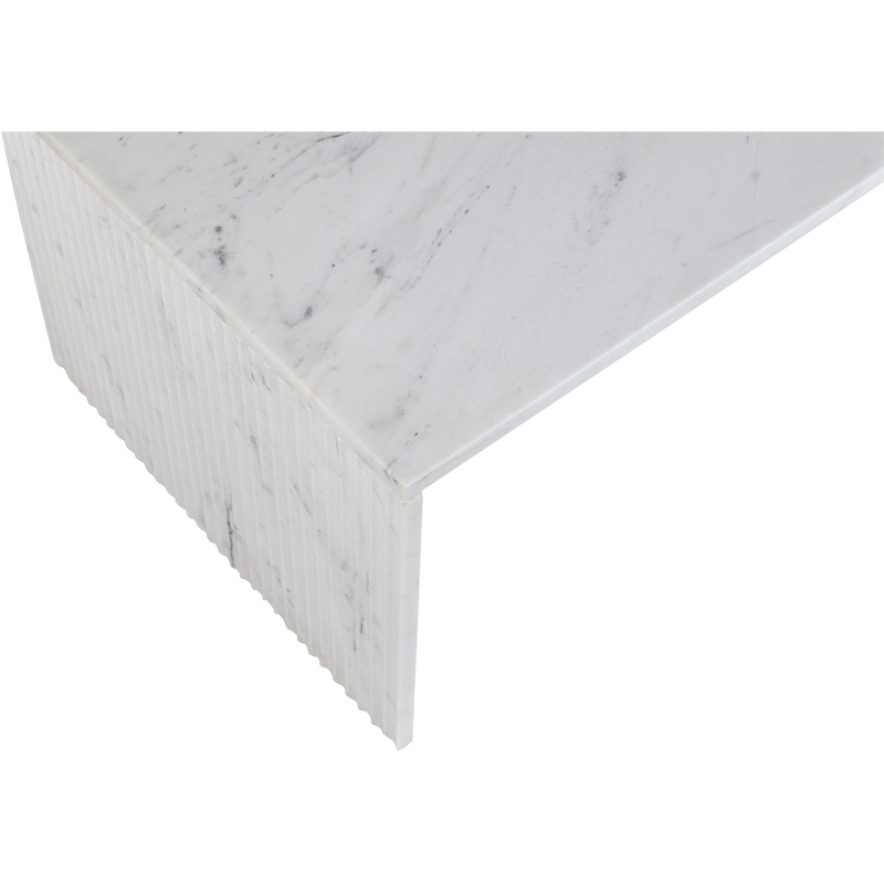 Meridian Furniture Pienza White Marble Coffee Table