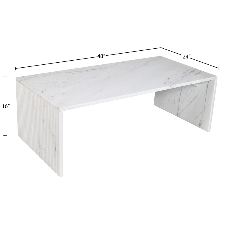 Meridian Furniture Pienza White Marble Coffee Table