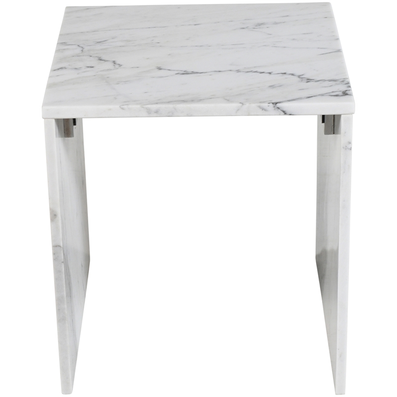 Meridian Furniture Pienza White Marble End Table