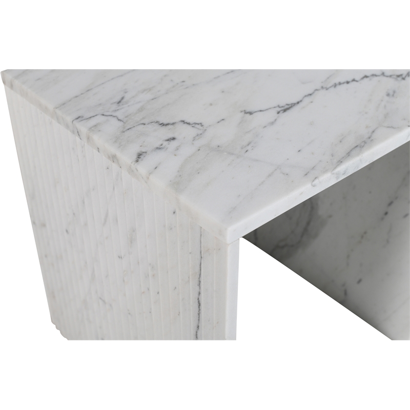Meridian Furniture Pienza White Marble End Table