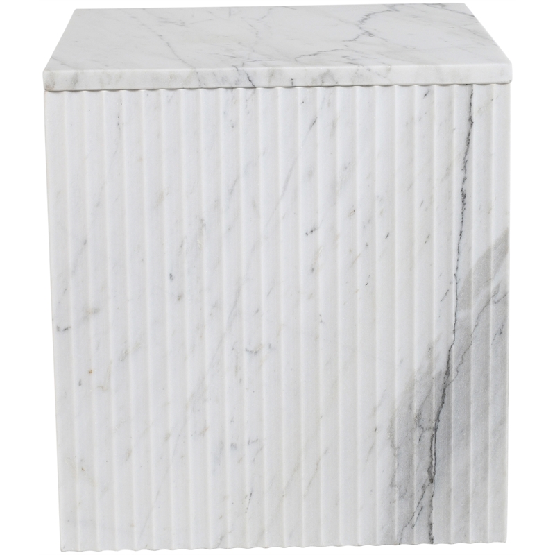 Meridian Furniture Pienza White Marble End Table
