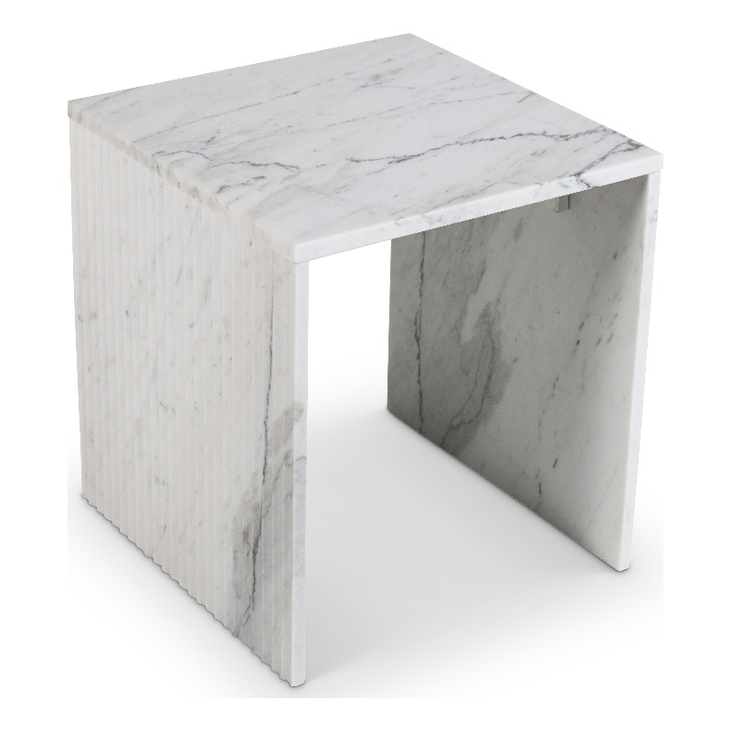 Meridian Furniture Pienza White Marble End Table