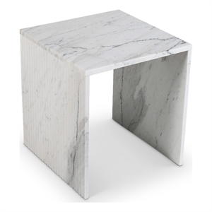 Meridian Furniture Pienza White Marble End Table