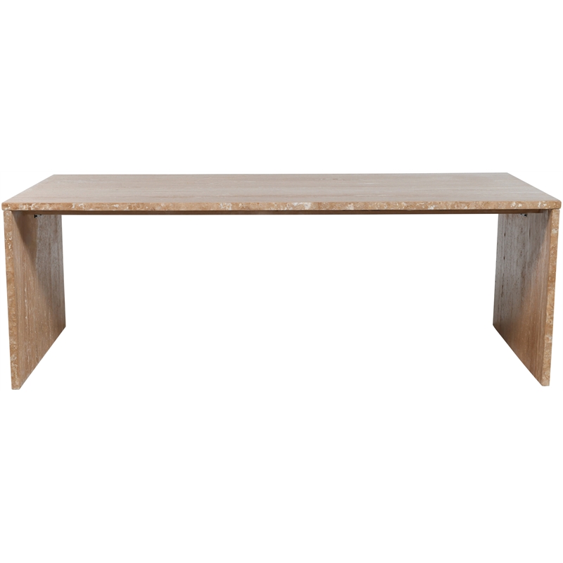 Meridian Furniture Pienza Beige Travertine Coffee Table