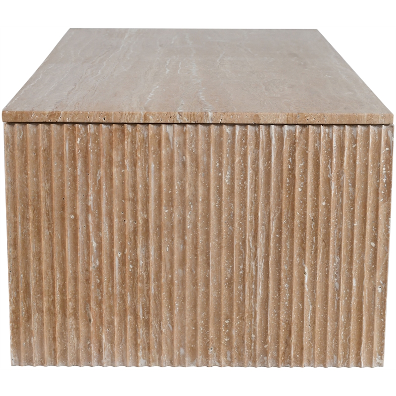Meridian Furniture Pienza Beige Travertine Coffee Table