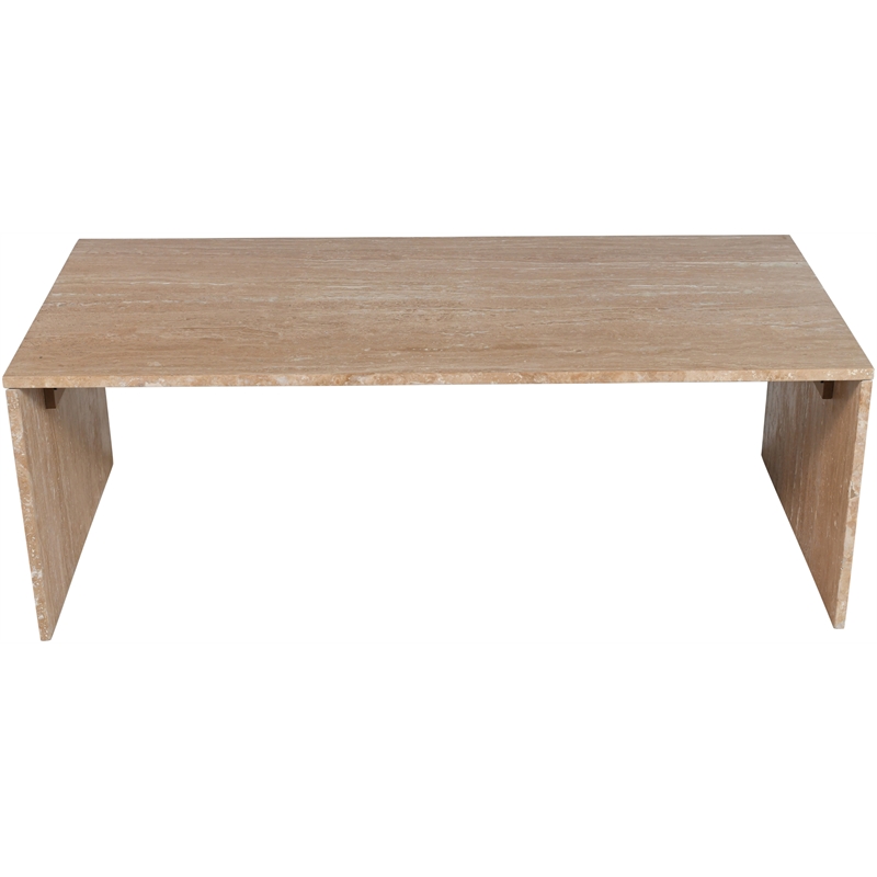Meridian Furniture Pienza Beige Travertine Coffee Table